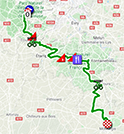 The map with the race route of the second stage of Paris-Nice 2020 on Open Street Maps