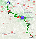 La carte du parcours de la deuxième étape de Paris-Nice 2020 sur Open Street Maps