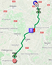 La carte du parcours de la troisième étape de Paris-Nice 2020 sur Open Street Maps