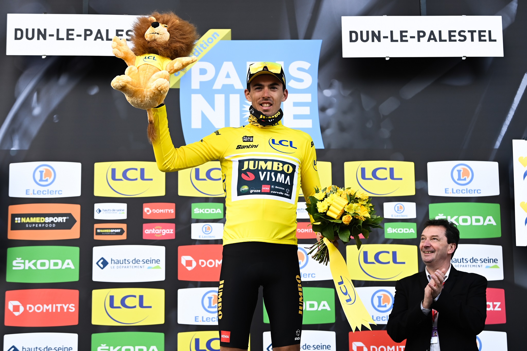 Christophe Laporte (Jumbo-Visma), yellow jersey in Paris-Nice 2022 - © A.S.O. / Alex Broadway