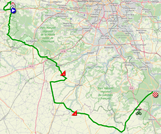 La carte du parcours de la deuxime étape de Paris-Nice 2023 sur Open Street Maps