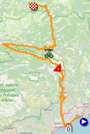 De kaart met het parkoers van de zevende etappe van Parijs-Nice 2023 op Open Street Maps