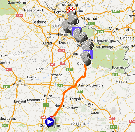 Le parcours de Paris-Roubaix 2014