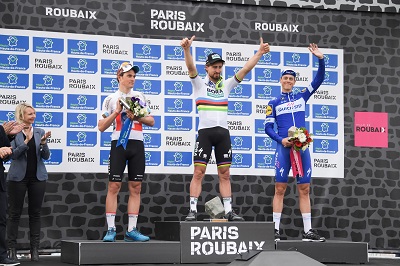 Le podium de Paris-Roubaix 2018