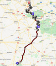 La carte du parcours de Paris-Roubaix 2022 sur Open Street Maps