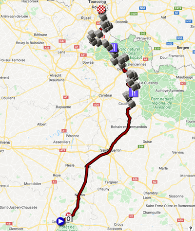 The Paris-Roubaix 2022 race route