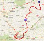 De kaart met het parcours van Parijs-Tours 2011 op Google Maps