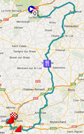 De kaart met het parcours van Parijs-Tours 2013 op Google Maps