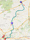 The Paris-Tours 2015 race route map on Google Maps