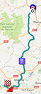 De kaart met het parcours van Parijs-Tours 2016 op Google Maps
