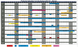 Le calendrier 2015-2016