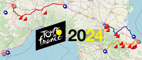 Het Grand Dpart van de Tour de France 2024 in Itali: de gedetailleerde kaarten op Open Street Maps