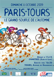 Paris-Tours 2009 : parcours (Google Maps/Google Earth), partants, numros de dossard, ...