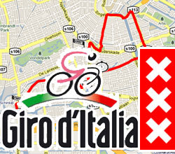 Het parcours van de Giro d'Italia 2010 op Google Maps/Google Earth en de tijd- en routeschema's
