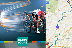 The Paris-Tours 2015 race route on Google Maps/Google Earth and the participants list