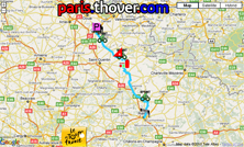 The route map of the fourth stage of the 2010 Tour de France on Google Maps