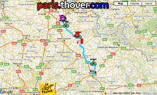 Het parcours van de vierde etappe van de Tour de France 2010 op Google Maps