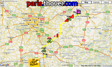 Het parcours van de zesde etappe van de Tour de France 2010 op Google Maps