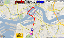 Het parcours van de proloog van de Tour de France 2010 op Google Maps