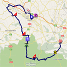 La carte du parcours de la treizime tape du Tour de France 2011 sur Google Maps