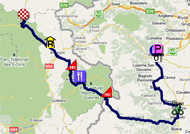 La carte du parcours de la dix-huitime tape du Tour de France 2011 sur Google Maps