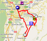 La carte du parcours de la vingtime tape du Tour de France 2011 sur Google Maps