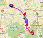 La carte du parcours de la huitime tape du Tour de France 2011 sur Google Maps