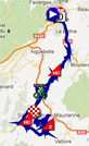 The map with the race route of the eleventh stage of the Tour de France 2012 on Google Maps