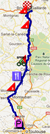 The map with the race route of the eighteenth stage of the Tour de France 2012 on Google Maps