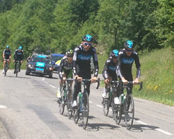 Team Sky sur les routes chablaises -  Nicolas Rubin, Maire de Châtel