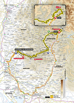 carte 16ème étape Tour de France 2013 -  ASO