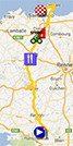 De kaart met het parcours van de tiende etappe van de Tour de France 2013 op Google Maps