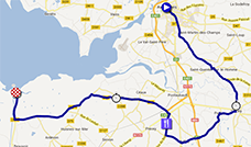 La carte du parcours de la onzième étape du Tour de France 2013 sur Google Maps