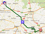 La carte du parcours de la douzième étape du Tour de France 2013 sur Google Maps