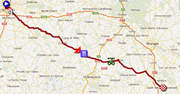 De kaart met het parcours van de dertiende etappe van de Tour de France 2013 op Google Maps