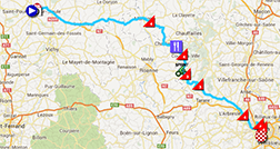 La carte du parcours de la quatorzime tape du Tour de France 2013 sur Google Maps