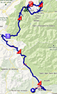 De kaart met het parcours van de achttiende etappe van de Tour de France 2013 op Google Maps