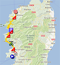 The map with the race route of the third stage of the Tour de France 2013 on Google Maps