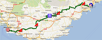 La carte du parcours de la cinquième étape du Tour de France 2013 sur Google Maps