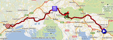 La carte du parcours de la sixième étape du Tour de France 2013 sur Google Maps