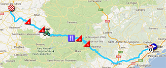 La carte du parcours de la septime tape du Tour de France 2013 sur Google Maps