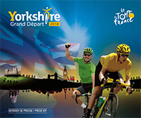 De kaft van de persmap van het Grand Départ van de Tour de France 2014