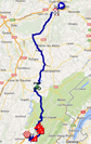 De kaart met het parcours van de elfde etappe van de Tour de France 2014 op Google Maps