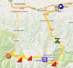La carte du parcours de la dix-septième étape du Tour de France 2014 sur Google Maps