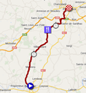 De kaart met het parcours van de vingtième etappe van de Tour de France 2014 op Google Maps