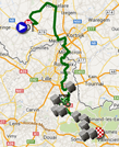 De kaart met het parcours van de vijfde etappe van de Tour de France 2014 op Google Maps