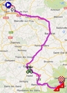 The map with the race route of the eighth stage of the Tour de France 2014 on Google Maps