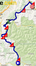 The map with the race route of the eighteenth stage of the Tour de France 2015 on Google Maps