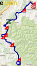 De kaart met het parcours van de achttiende etappe van de Tour de France 2015 op Google Maps