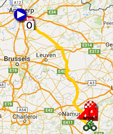 La carte du parcours de la troisième étape du Tour de France 2015 sur Google Maps
